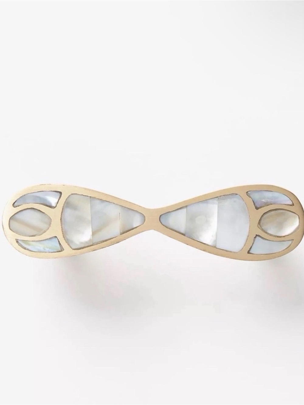 Mother of pearl, drawer pull. IN SILVER Set of 8** ANTHRO